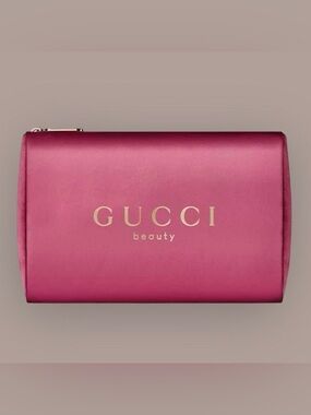 Hot-Pink Gucci Beauty (Satin-Lined) Cosmetic-Makeup Bag/Pouch